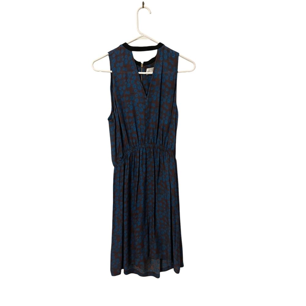 A.L.C Silk V-Neck Cinched Waist Dress Floral Sz M